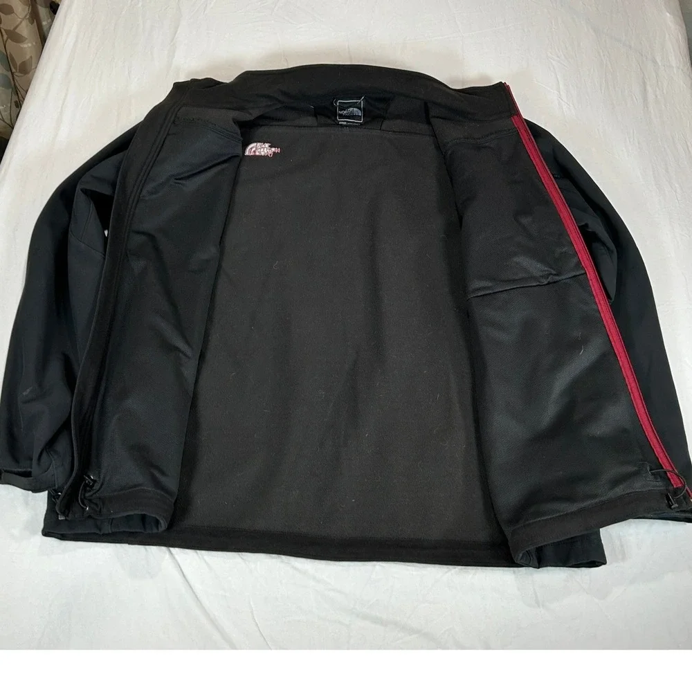 The North Face Mens XXL Apex Bionic Softshell Jacket Black Red Full Zip Fleece
